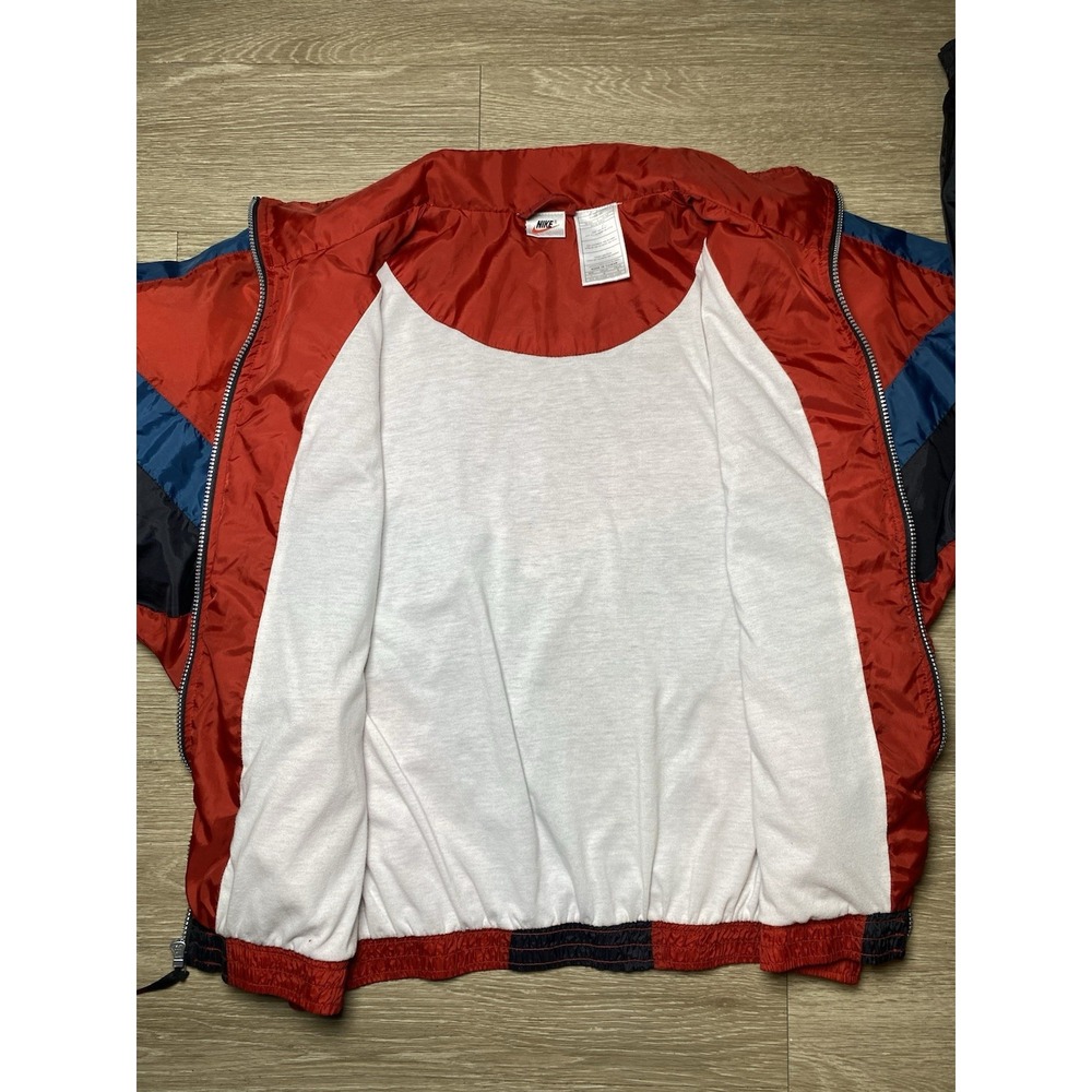 Vintage 90's Nike Color block Windbreaker Jacket Classic Red Full Zip Athletic - Picture 5 of 11